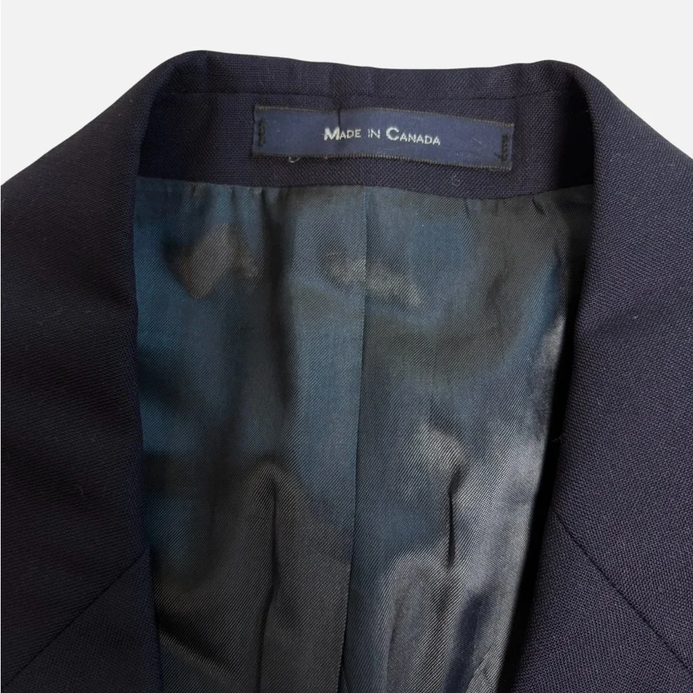 VTG CHAPS RALPH LAUREN 42T Navy Blue Wool Blazer Coat Jacket Preppy Gold Buttons